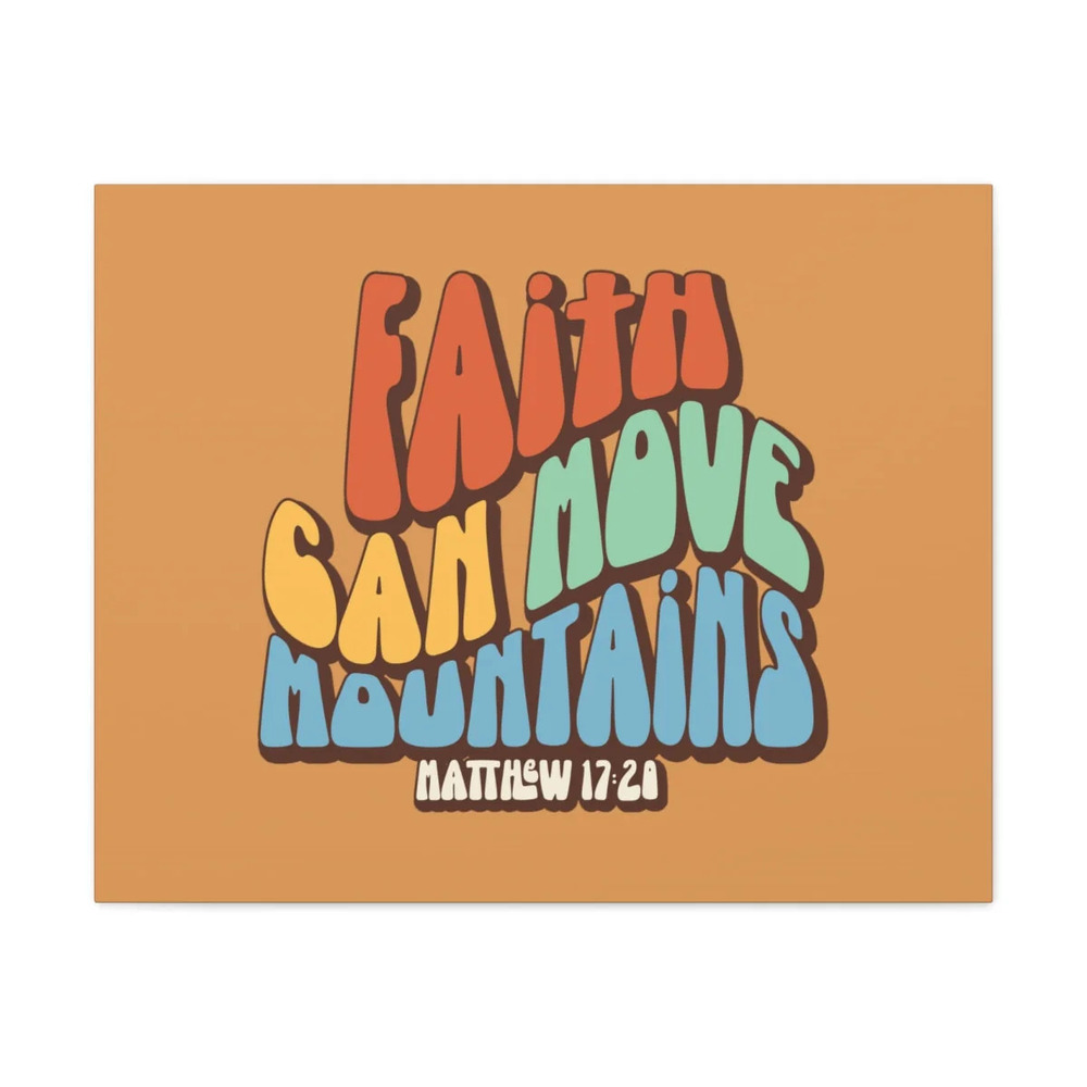 Scripture Walls Faith Can Move Mountains Orange Matthew 17:20 Bible Verse